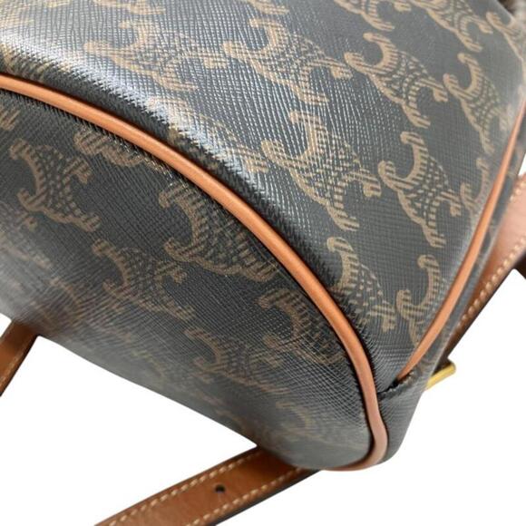 CELINE Brown Coated Canvas Backpack - Picture 3 of 16